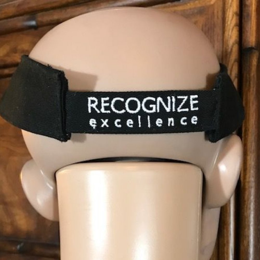 Unisex 'RECOGNIZE EXCELLENCE' Black 100% Cotton Adjustable Sun Sports Visor